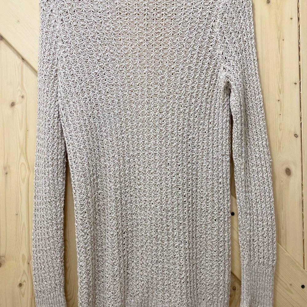 ❤️‍🔥❤️‍🔥Hollister Bohemian Creamy Tan Knit Buttoned Longer Beach Shabby Cardigan - Picture 4 of 6